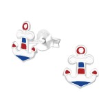 Anchor - 925 Sterling Silver Kids Ear Studs SD26506