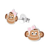 Monkey - 925 Sterling Silver Kids Ear Studs SD26507