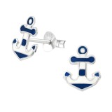 Anchor - 925 Sterling Silver Kids Ear Studs SD27772