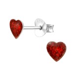 Heart - 925 Sterling Silver Kids Ear Studs SD28317