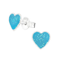 Heart - 925 Sterling Silver Kids Ear Studs SD30255 Heart - 925 Sterling Silver Kids Ear Studs SD30255