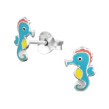 Seahorse - 925 Sterling Silver Kids Ear Studs SD30416