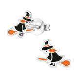 Witch - 925 Sterling Silver Kids Ear Studs SD30682