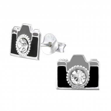 Camera - 925 Sterling Silver Kids Ear Studs SD30934