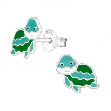 Turtle - 925 Sterling Silver Kids Ear Studs SD31337