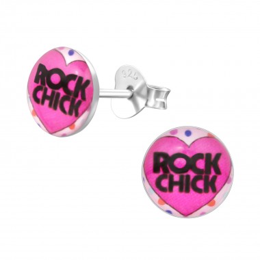 Rock Chick - 925 Sterling Silver Kids Ear Studs SD31956