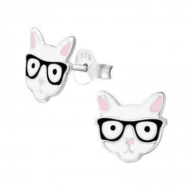 Cat - 925 Sterling Silver Kids Ear Studs SD31968