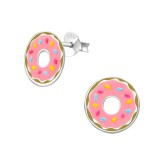 Doughnut - 925 Sterling Silver Kids Ear Studs SD31970