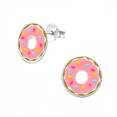 Doughnut - 925 Sterling Silver Kids Ear Studs SD31970