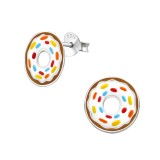 Doughnut - 925 Sterling Silver Kids Ear Studs SD31971