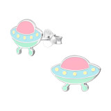 Ufo - 925 Sterling Silver Kids Ear Studs SD33547