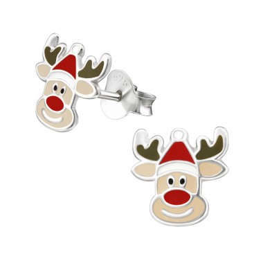 Reindeer - 925 Sterling Silver Kids Ear Studs SD33597