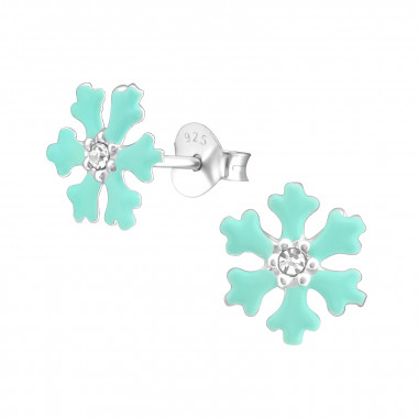 Snowflake - 925 Sterling Silver Kids Ear Studs SD33668