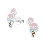 Flamingo - 925 Sterling Silver Kids Ear Studs SD33678