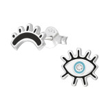 Evil Eye - 925 Sterling Silver Kids Ear Studs SD33689