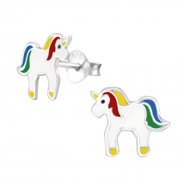 Unicorn - 925 Sterling Silver Kids Ear Studs SD34014