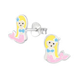 Mermaid - 925 Sterling Silver Kids Ear Studs SD34015