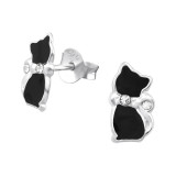 Cat - 925 Sterling Silver Kids Ear Studs SD34017