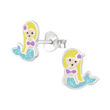 Mermaid - 925 Sterling Silver Kids Ear Studs SD34621