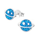 Saturn Planet - 925 Sterling Silver Kids Ear Studs SD35142