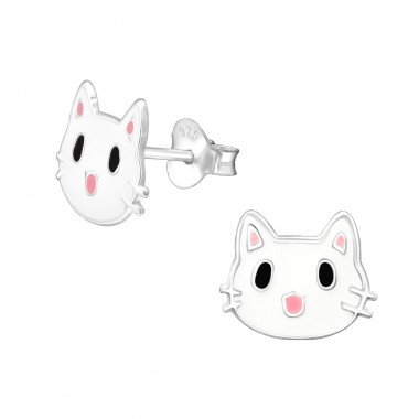 Cat - 925 Sterling Silver Kids Ear Studs SD35163