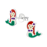 Mermaid - 925 Sterling Silver Kids Ear Studs SD35465