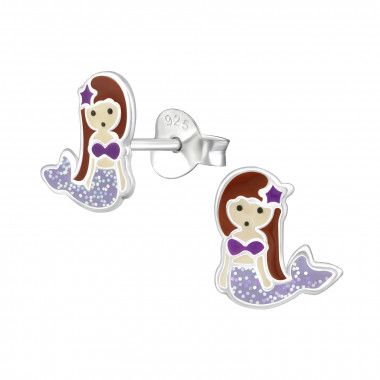 Mermaid - 925 Sterling Silver Kids Ear Studs SD35466