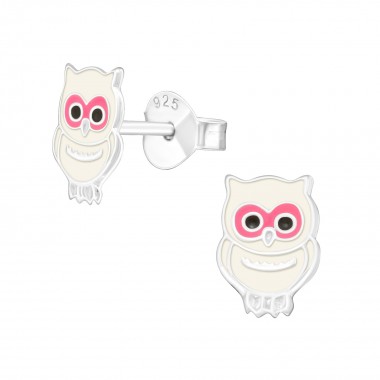 Owl - 925 Sterling Silver Kids Ear Studs SD35644