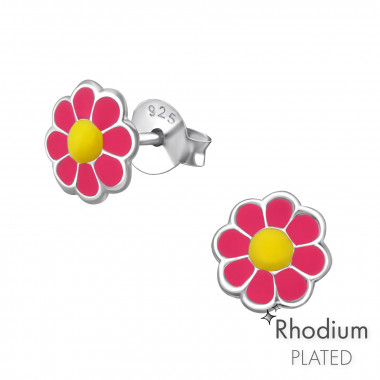 Flower - 925 Sterling Silver Kids Ear Studs SD35740