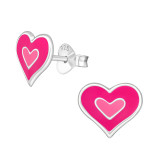 Heart - 925 Sterling Silver Kids Ear Studs SD36545