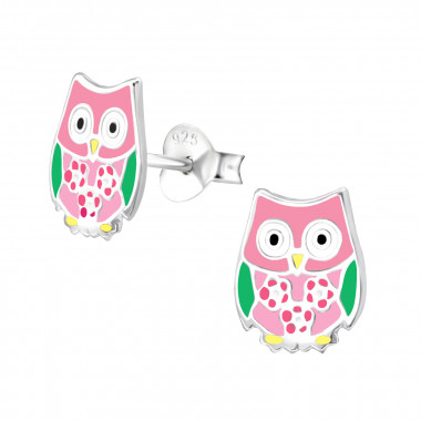 Owl - 925 Sterling Silver Kids Ear Studs SD36563