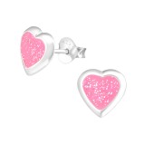 Heart - 925 Sterling Silver Kids Ear Studs SD36931