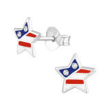 Usa Star - 925 Sterling Silver Kids Ear Studs SD36942