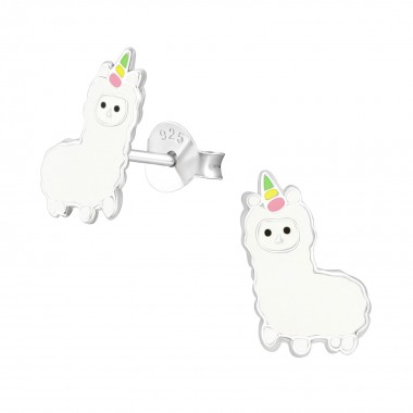 Alpaca - 925 Sterling Silver Kids Ear Studs SD36945