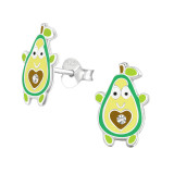 Avocado - 925 Sterling Silver Kids Ear Studs SD37000