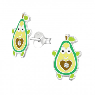 Avocado - 925 Sterling Silver Kids Ear Studs SD37000