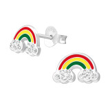 Rainbow - 925 Sterling Silver Kids Ear Studs SD37004