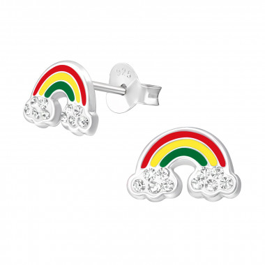 Rainbow - 925 Sterling Silver Kids Ear Studs SD37004