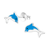 Dolphin - 925 Sterling Silver Kids Ear Studs SD37076