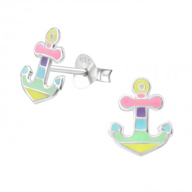 Anchor - 925 Sterling Silver Kids Ear Studs SD37136