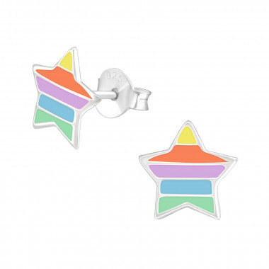 Star - 925 Sterling Silver Kids Ear Studs SD37138