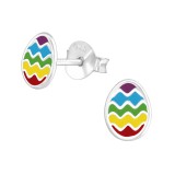 Egg - 925 Sterling Silver Kids Ear Studs SD37139