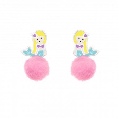 Mermaid - 925 Sterling Silver Kids Ear Studs SD37151