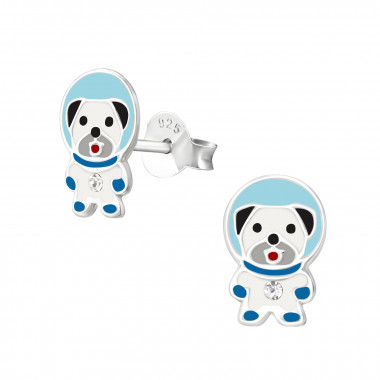 Dog Space - 925 Sterling Silver Kids Ear Studs SD37211