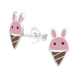 Bunny Ice Cream - 925 Sterling Silver Kids Ear Studs SD37489