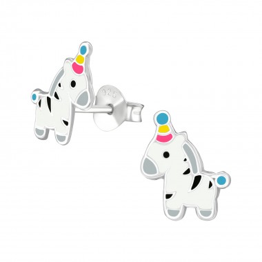 Zebra - 925 Sterling Silver Kids Ear Studs SD37492