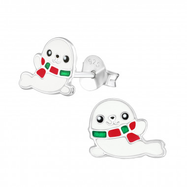 Seal - 925 Sterling Silver Kids Ear Studs SD38137