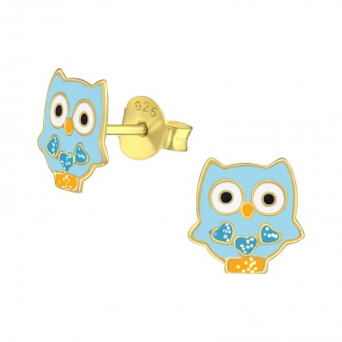 Owl - 925 Sterling Silver Kids Ear Studs SD38161