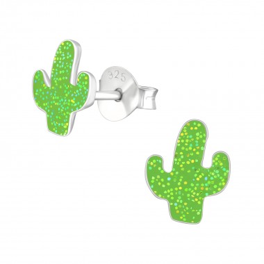 Cactus - 925 Sterling Silver Kids Ear Studs SD38171