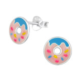 Doughnut - 925 Sterling Silver Kids Ear Studs SD38261